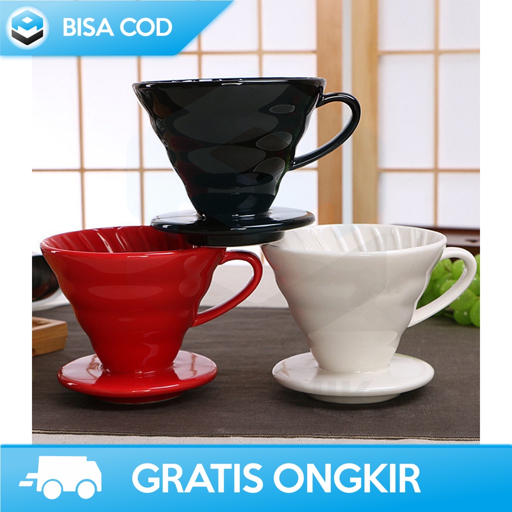 FILTER PENYARING KOPI V60 ORIGINAL ONETWOCUPS ZM00639 BLACK WHITE