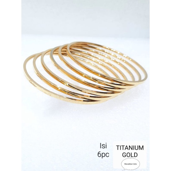 GELANG titanium set 6 gelang cartier original titanium tidak karat tidak luntur