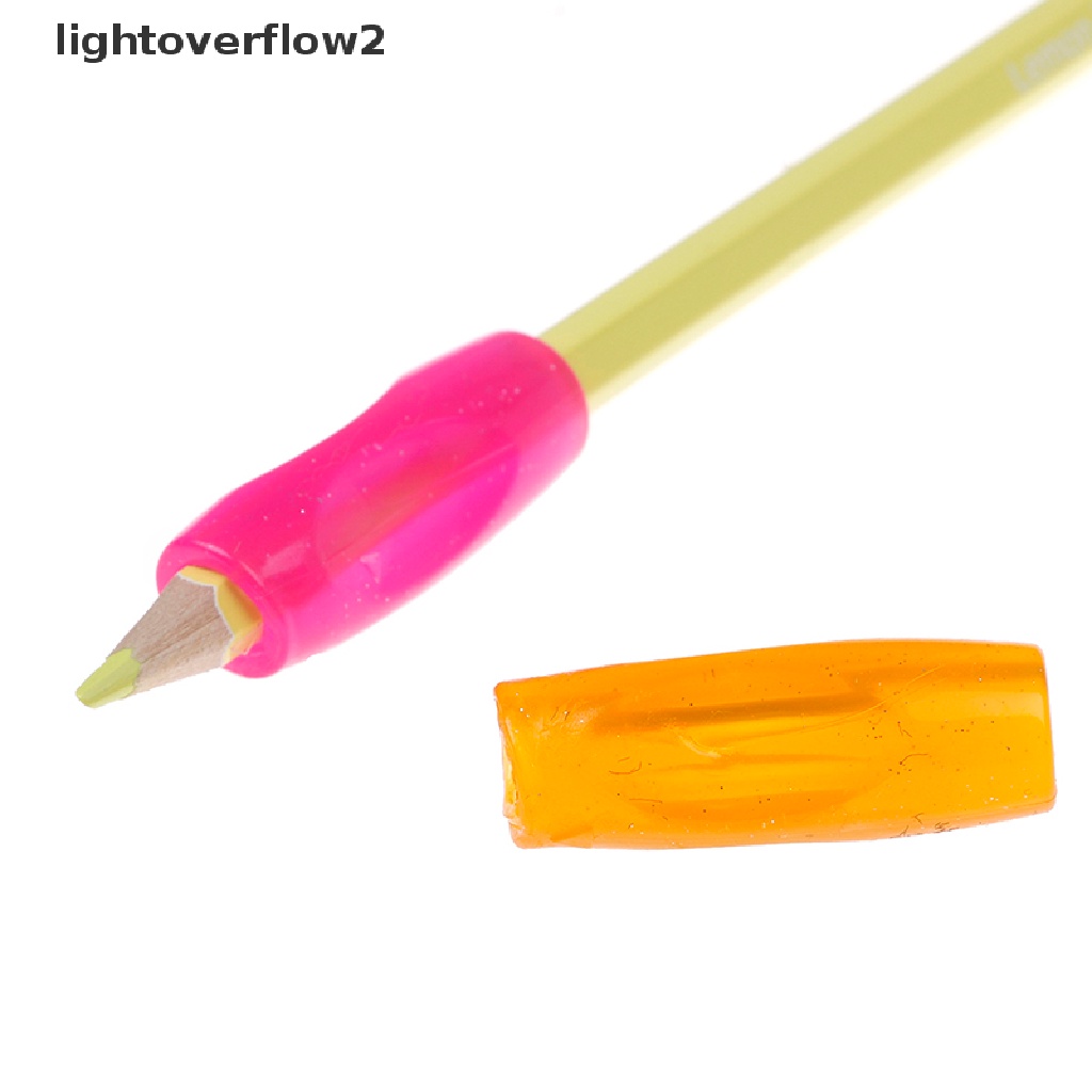 (lightoverflow2) 4pcs grip Pensil Bahan Karet Lembut Untuk Anak-Anak