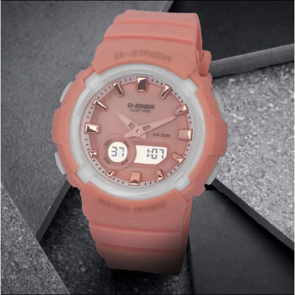 JAM TANGAN WANITA DZINER 8305 ORIGINAL JAM TANGAN BABY-G BGA 280 DIGITAL ANALOG DUAL TIME ANTI AIR WANITA SPORTY JAM TANGAN FASHION WANITA BABY G