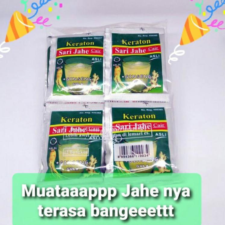 

10.10 SALE Sari Jahe Keraton Cair Asli Plus Gingseng isi 12 Sachet !!!