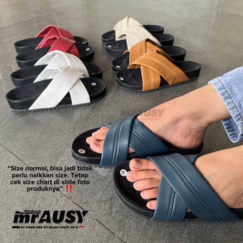 Sandal Selop Wanita Birken Casual mrAUSY Silang Spon