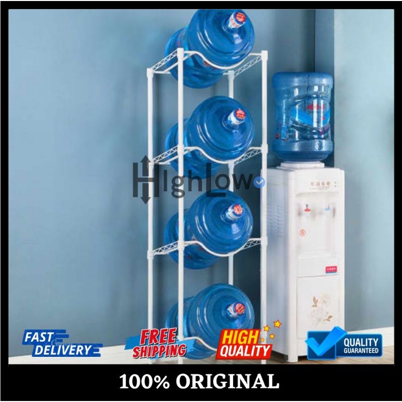 Krisbow rak galon 4 tingkat Putih 40 x 34 x 132 cm