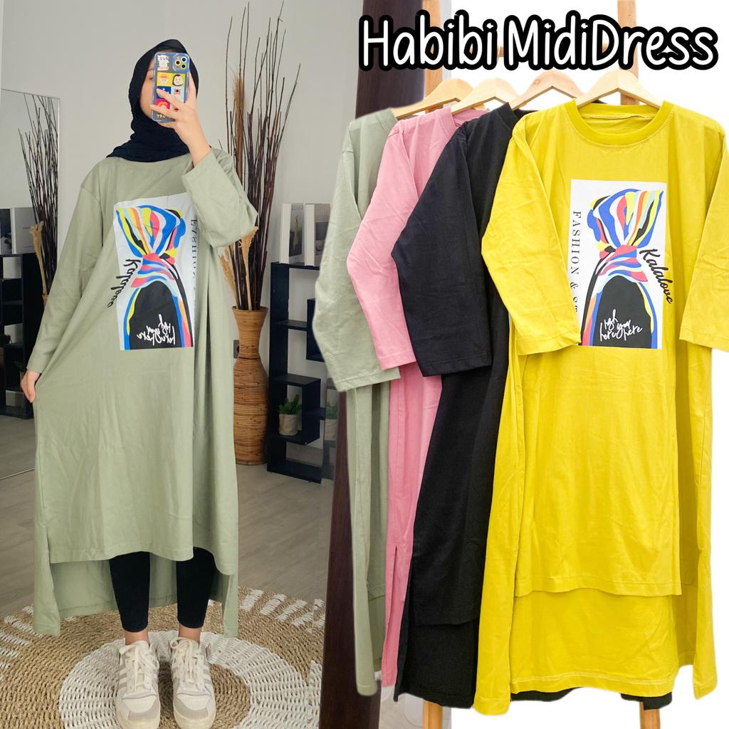 HABIBI MIDI DRESS / DRESS TERBARU / DRESS MUSLIM / DRESS KAOS