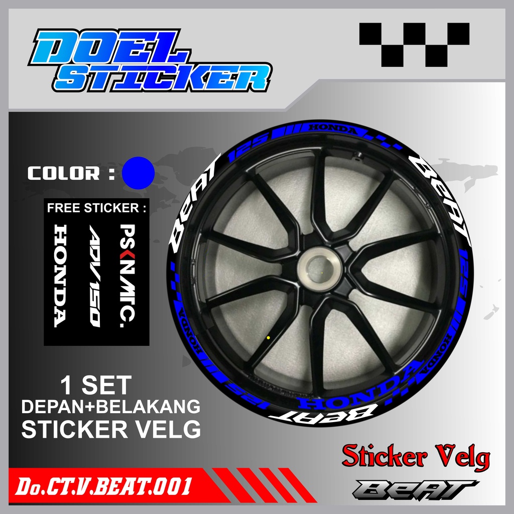 STICKER CUTTING LIST VELG HONDA BEAT VARIASI MOTOR DOEL 001