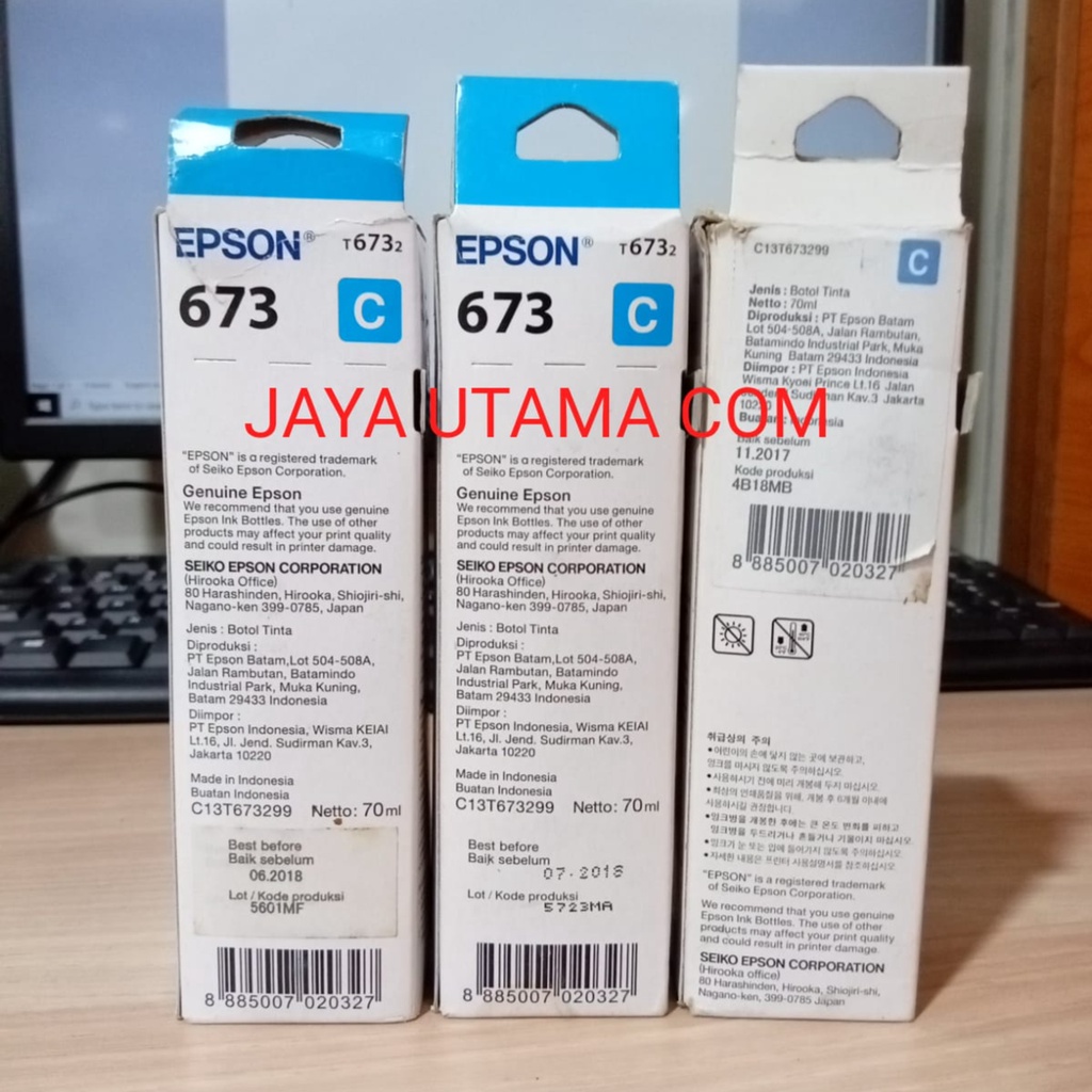 TINTA EPSON 673 T673 ORIGINAL PRINTER L805 L810 L850 L1300 L1800 ORI