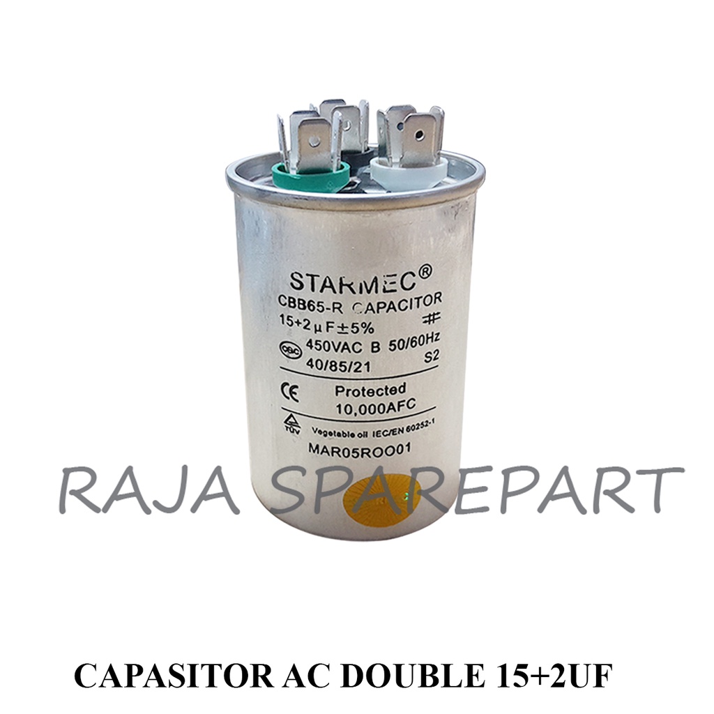 Capasitor Running AC Double 15+2UF
