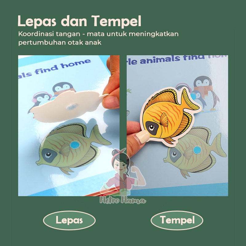 Buku Stiker Velcro Mainan Edukasi Anak QUIET BOOK Puzzle Sticker Gift Set