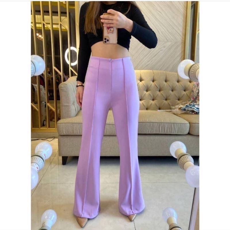 GS Celana High Waist Zipper Cutbray Cubit Scuba