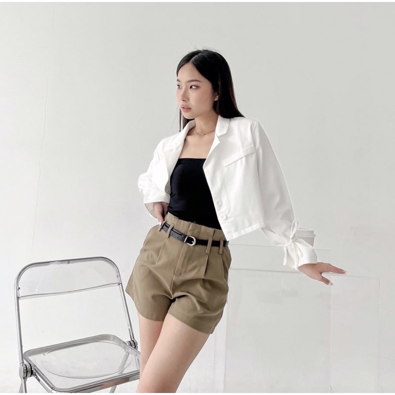 CORA BUTTON HIGH WAIST SHORTS PANTS KOREA - CELANA PENDEK WANITA SUPER COMFY - CELANA PENDEK SPORTY - CELANA PENDEK SANTAI S,M,L,XL - HADIAH / KADO ULTAH CEWEK