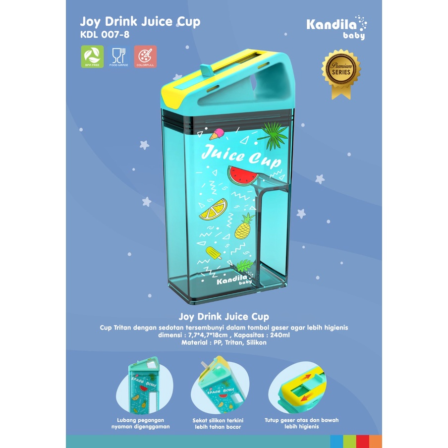 Kandila Baby KDL007-8 240ml KDL007-5 320ml Joy Drink Juice Cup - Botol minum bayi kotak - Drink Bottle