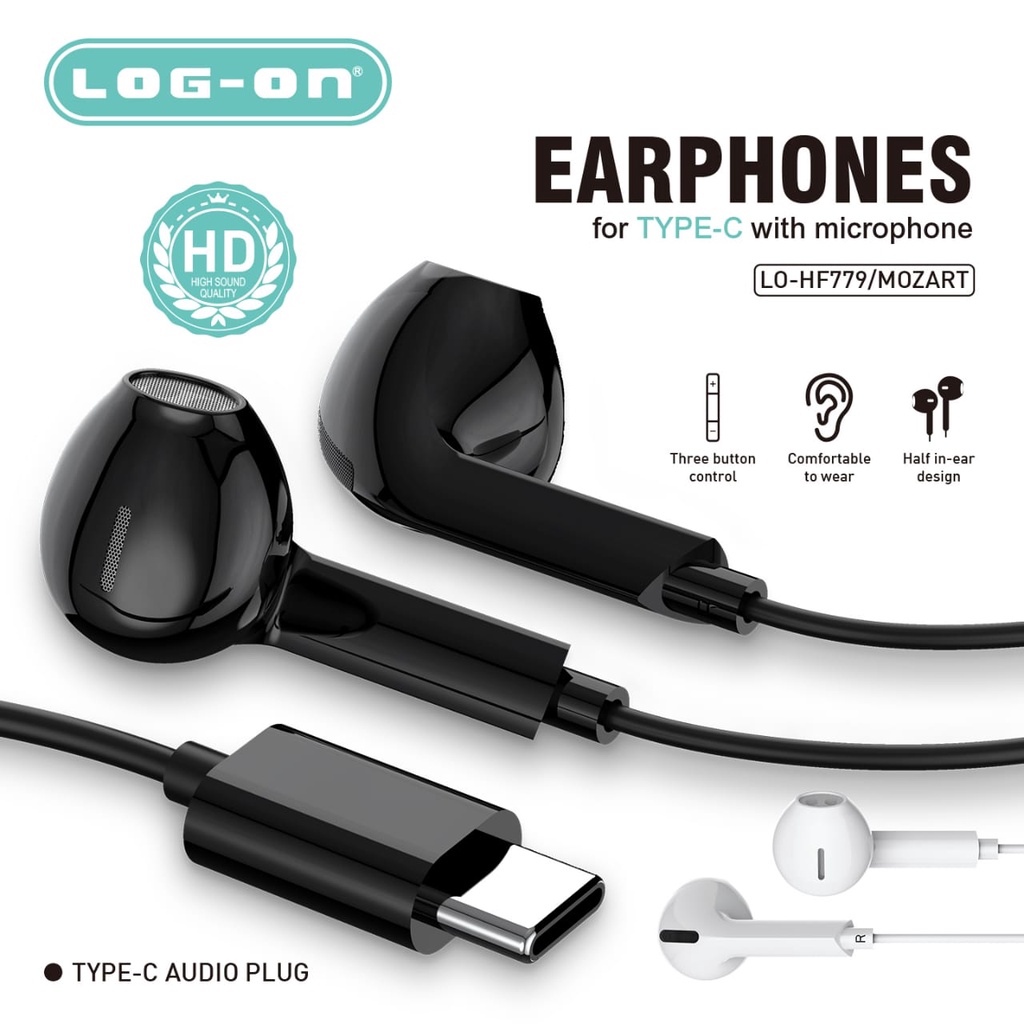 HANDSFREE EARPHONE LOG ON SOFTSTYLE TYPE C LO HF 779 588 C TIPE C DIGITAL AUDIO UNIVERSAL MIC