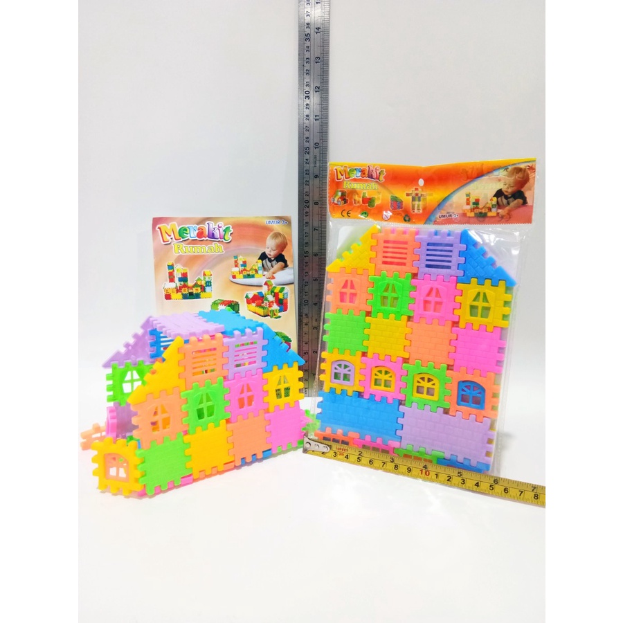mainan edukasi anak funny block merakit rumah - m333-4