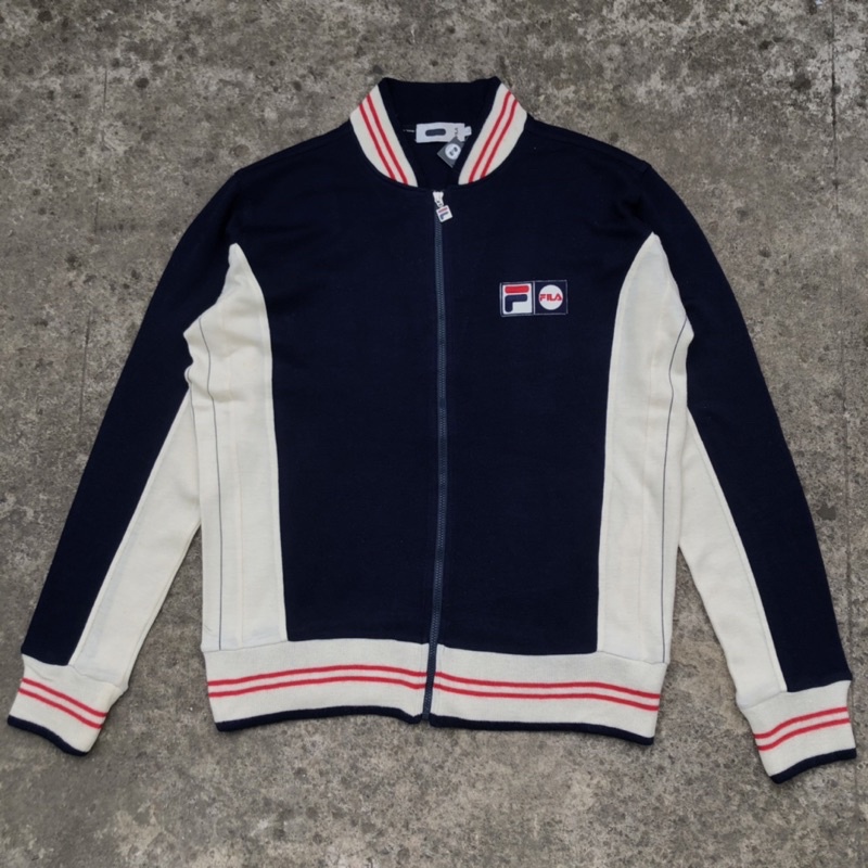 Vintage Fila Settanta 80s Pro Badge Tracktop - Warna Navy Blue
