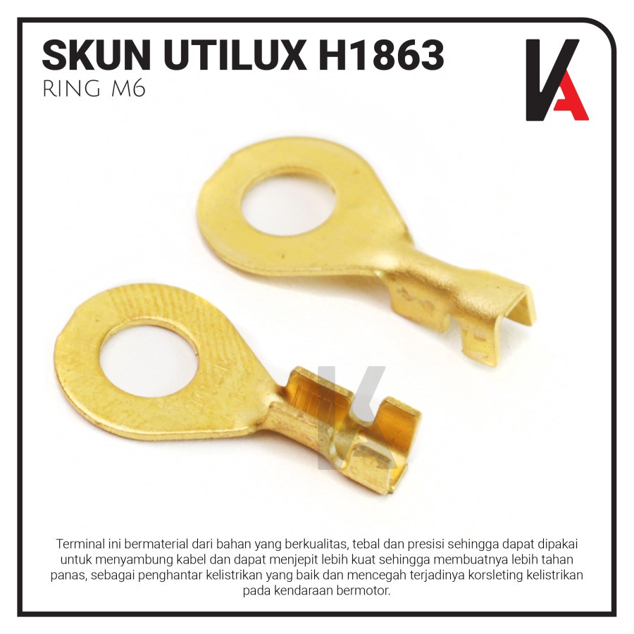 TERMINAL SKUN UTILUX RING GEPENG BAUT 10 M6 DIAMETER 6MM ORIGINAL