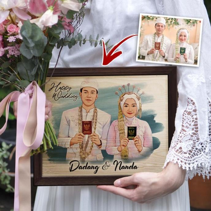 

Custom Kayu foto vector wajah hadiah ulang tahun hadiah wisuda kado ul