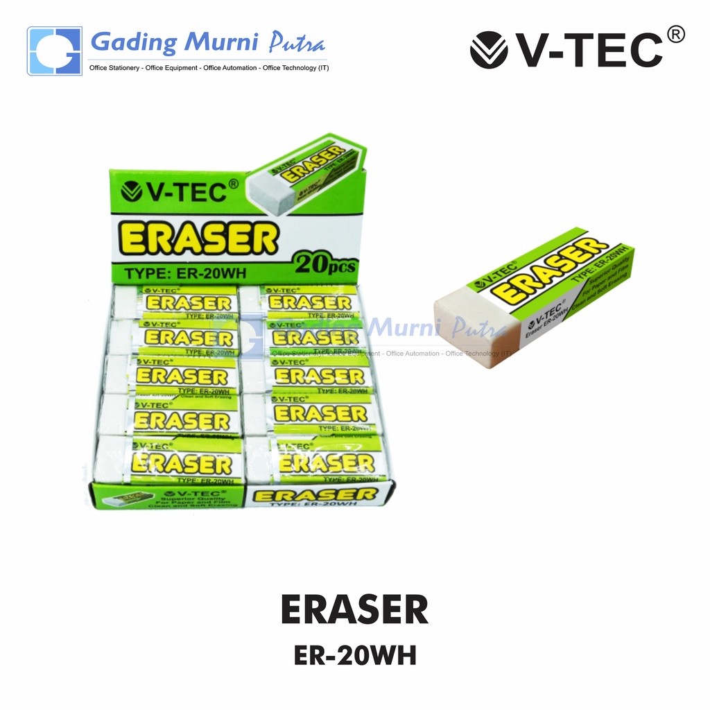 

Penghapus Pensil Murah V-TEC TYPE ER-20WH PUTIH ISI 20 PCS