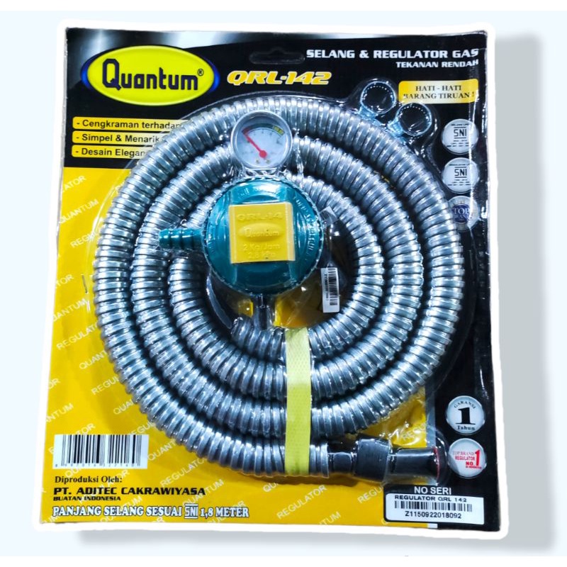 SELANG GAS + REGULATOR METER QUANTUM