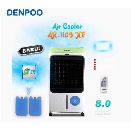 Denpoo Air Cooler AR 1109 XF Baru Kapasitas 8.5 Liter - AC Portable Standing With Fan Free Remote