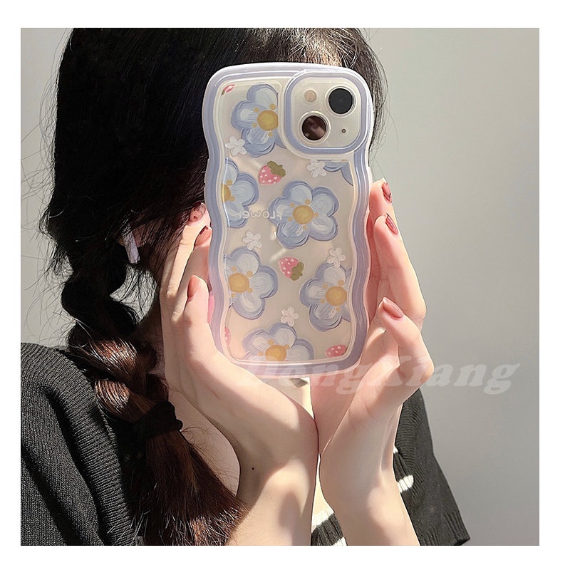 Casing TPU Redmi Note 11S 11 Pro 10C 10A 9C 9T 9A 10 5G 10S 9 8 Poco M3 Pro X3 Pro NFC Motif Bunga Strawberry