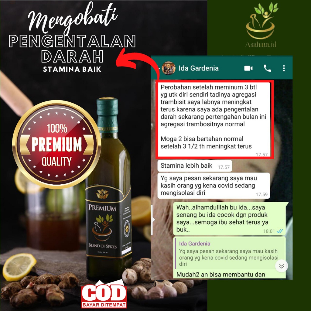 

Mengobati Pengentalan Darah Jus Bawang Putih Tunggal Meningkatkan Stamina - Asahata Blend Of Spices 500 ML