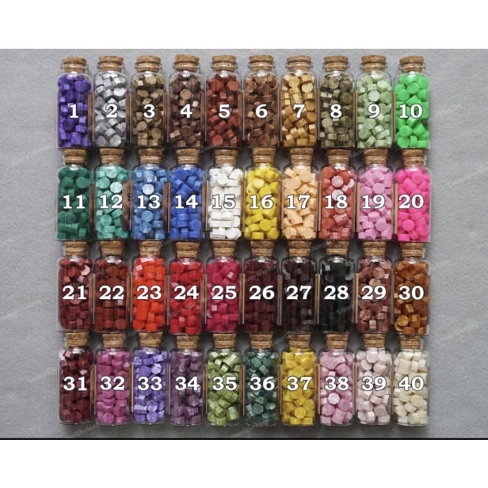 

Unik Seal Wax Beads Bottle Glass Isi 55 Beads / Bottle Murah