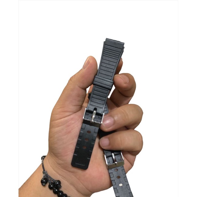 Strap Tali Jam Tangan Karet Rubber Casio QQ sport Hitam