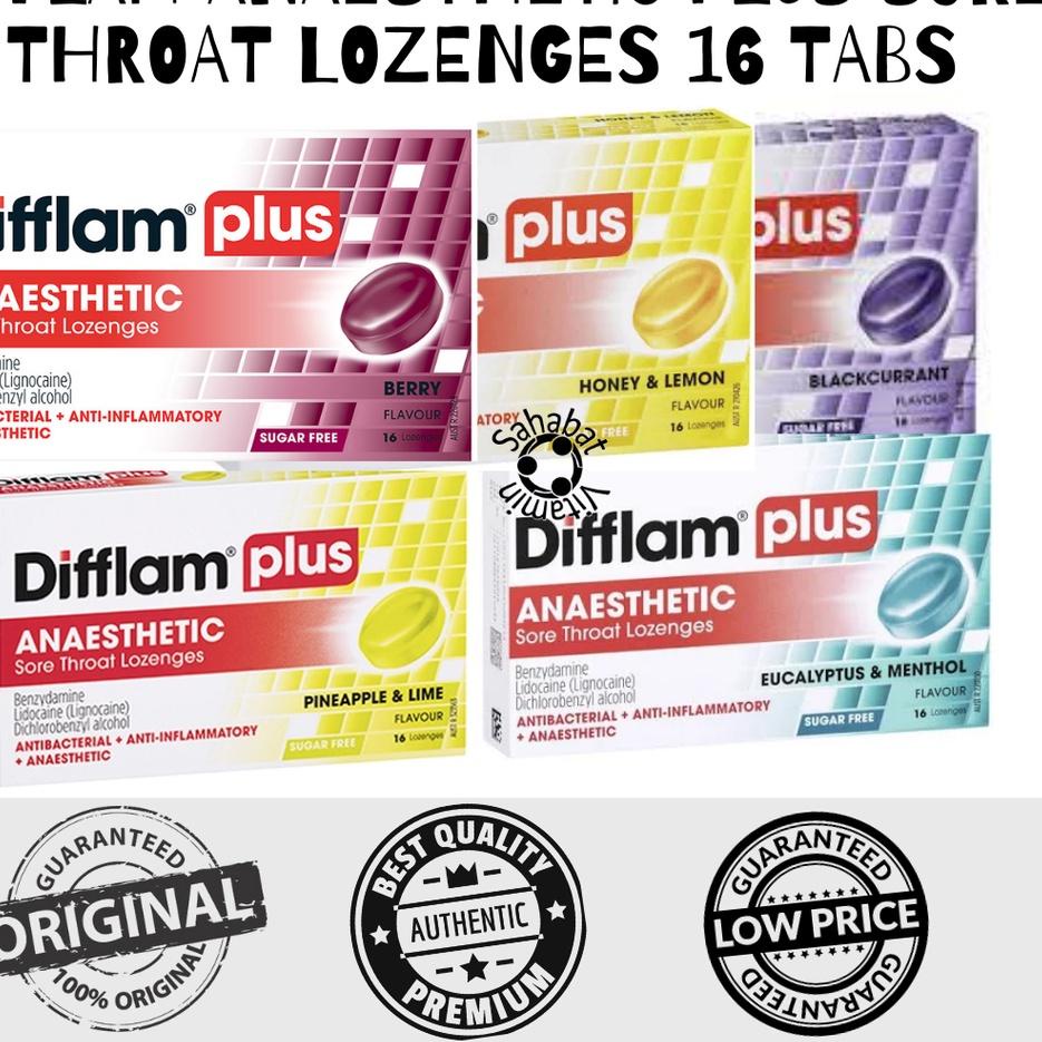 

Stock ready--Difflam Anaesthetic Plus Sore Throat Lozenges 16 tablets/Permen Tenggorokan G