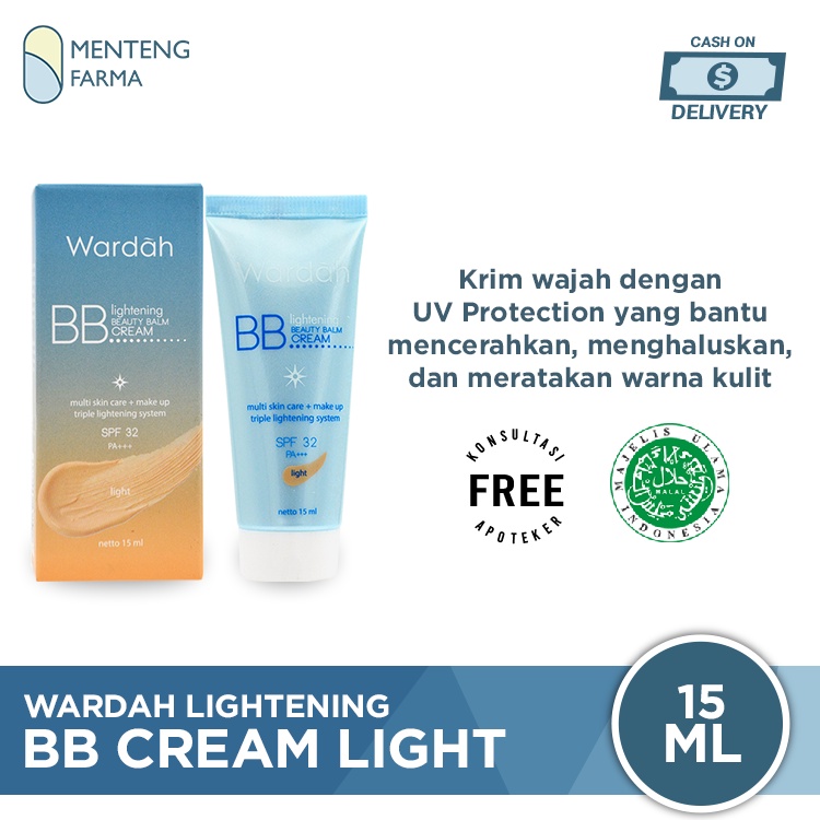 Wardah Lightening BB Cream Light 15 ml - BB Krim Dengan UV Protection