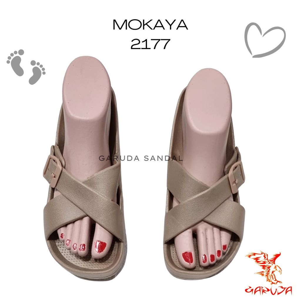 Sandal Selop Wanita MOKAYA 2177 JELLY Karet Import motif Silang Keren