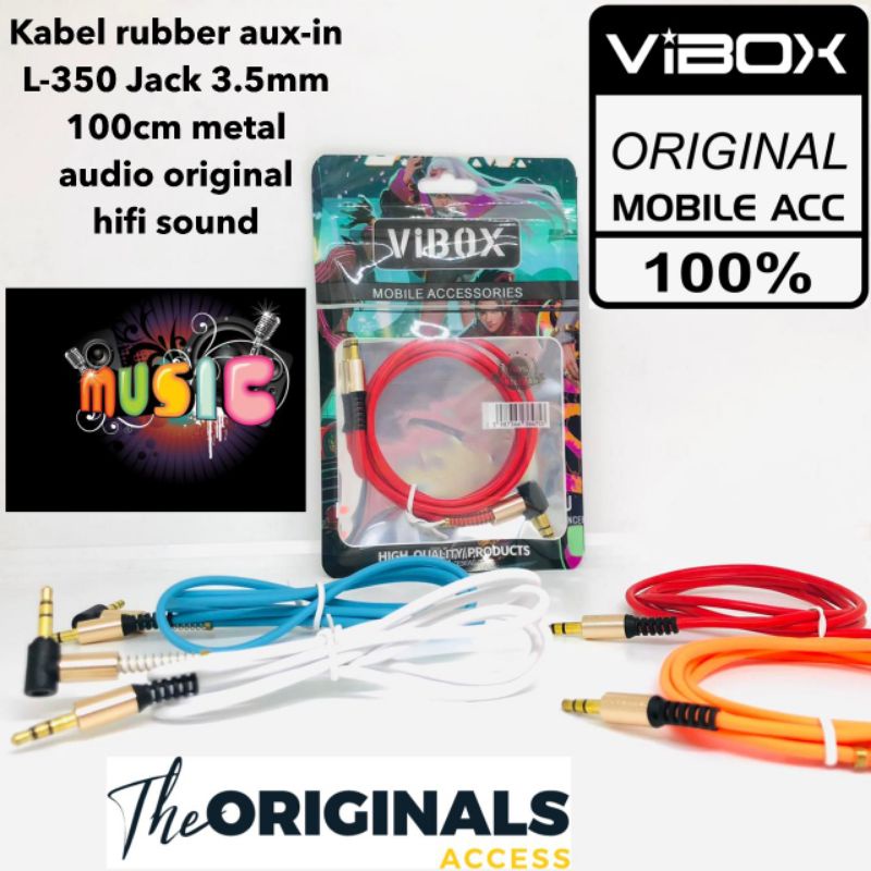 kabel aux gaming 3.5mm vibox L350 metal audio hifi sound for speaker mini &amp; multy media player