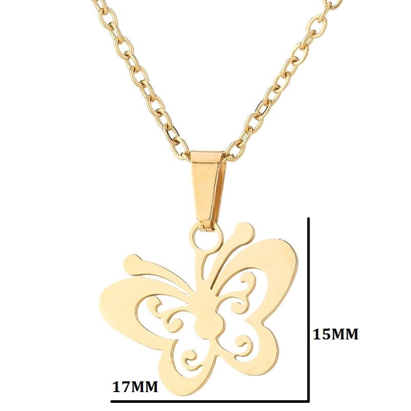 Butterfly Kalung Rantai Klavikula Desain Kupu-Kupu Cupid Kecil Bahan stainless steel Gaya Korea 2022