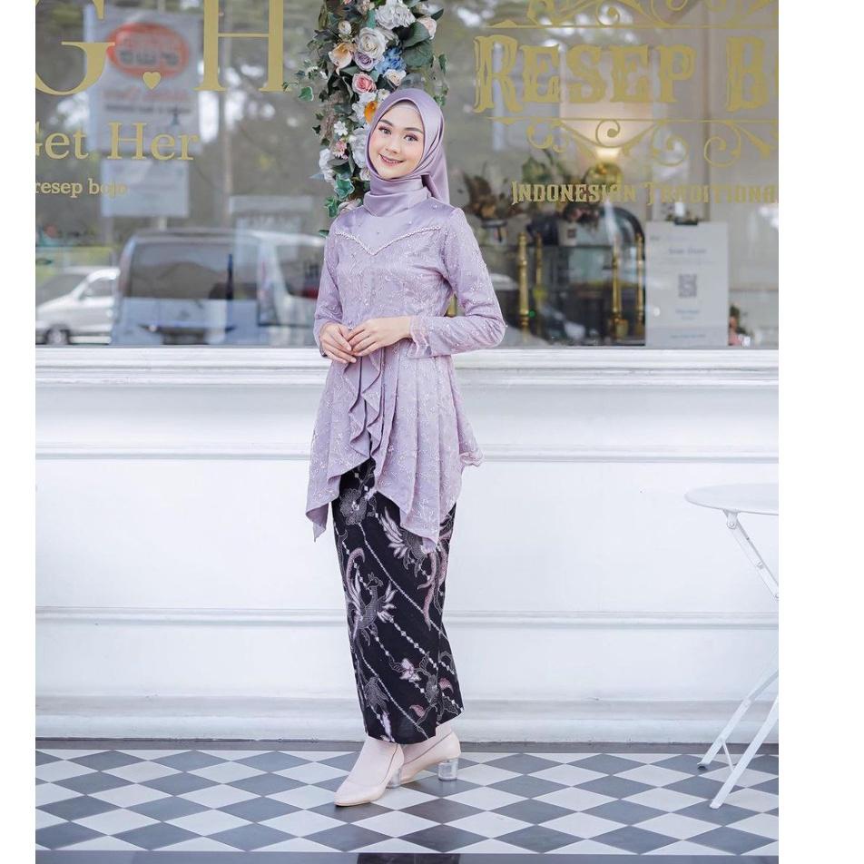 Booming Baju Couple Batik Kebaya Brokat , Batik Kebaya Lamaran Tunangan Baju Batik Wisuda, Simple Br