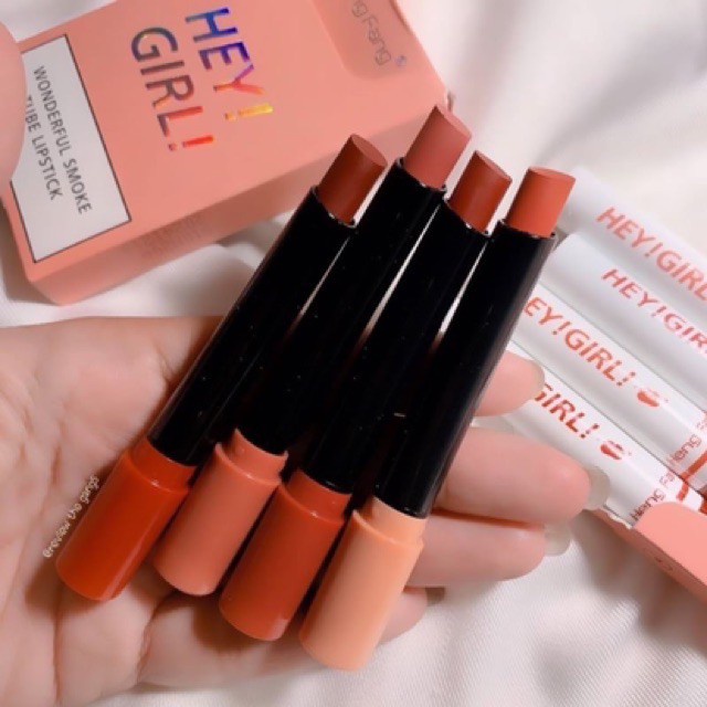 SHINE STAR - [ Dapat 4 Warna ] HENGFANG Lipstik Hey Girl Matte Tahan Lama