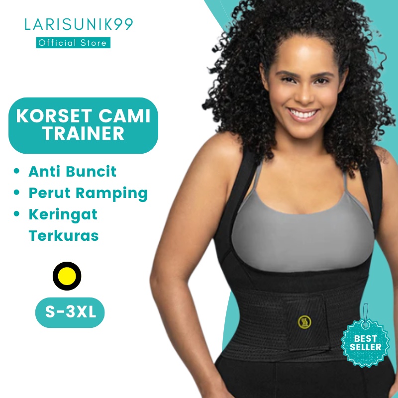 Korset Pengecil Perut Corset Pelangsing Cami Hot Shaper+Waist Trainer  Pembakar Lemak Perut Buncit