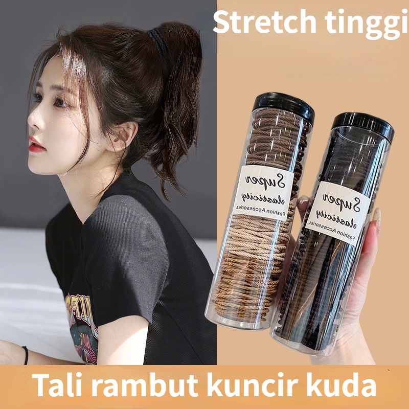 Ikat Rambut Ponytail Elastis Bahan Karet Gaya Korea Untuk Musim Gugur Dan Dingin