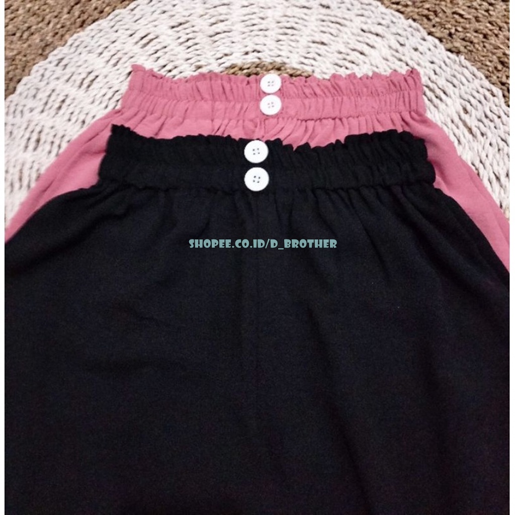 Vava Celana Kulot Crinkle Estetic Highwaist Kancing 2