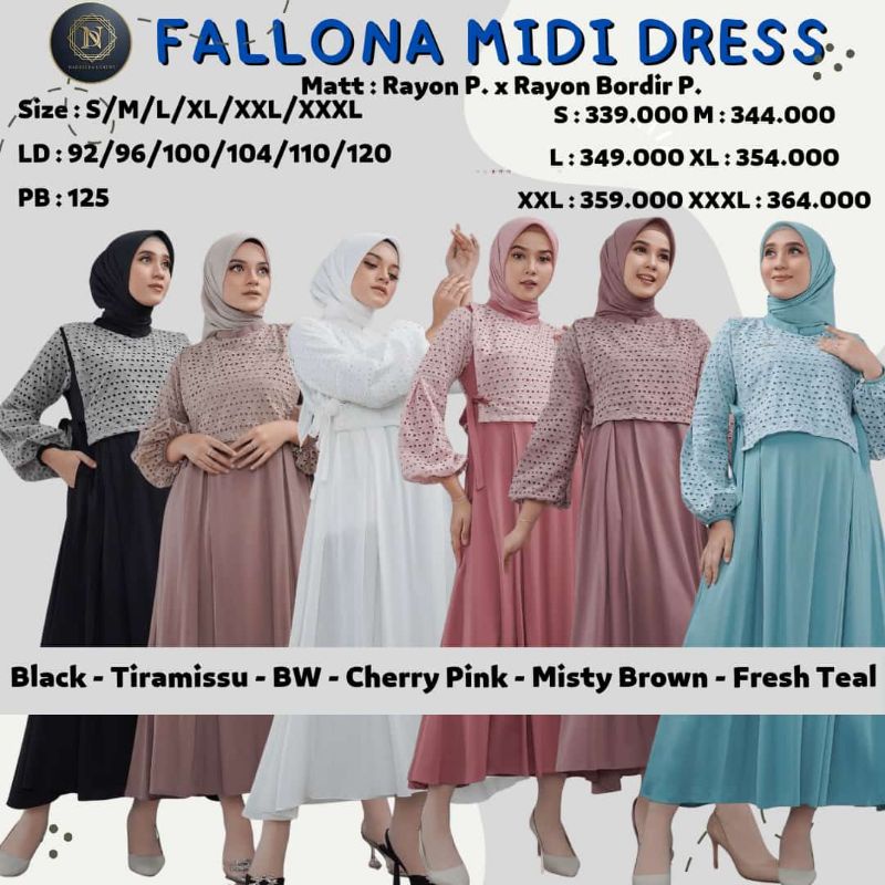 Fallona midi dress original by nadheera luxury