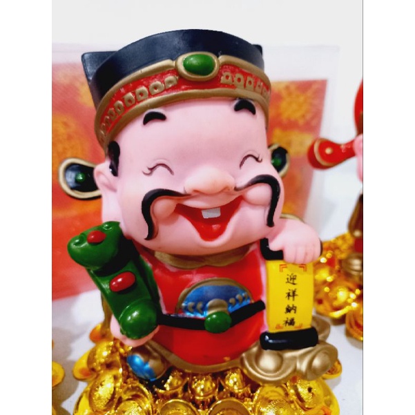 Patung Dewa Caishen Rezeki / Pajangan Imlek CNY / Dekorasi Souvenir Imlek / Minature Dewa