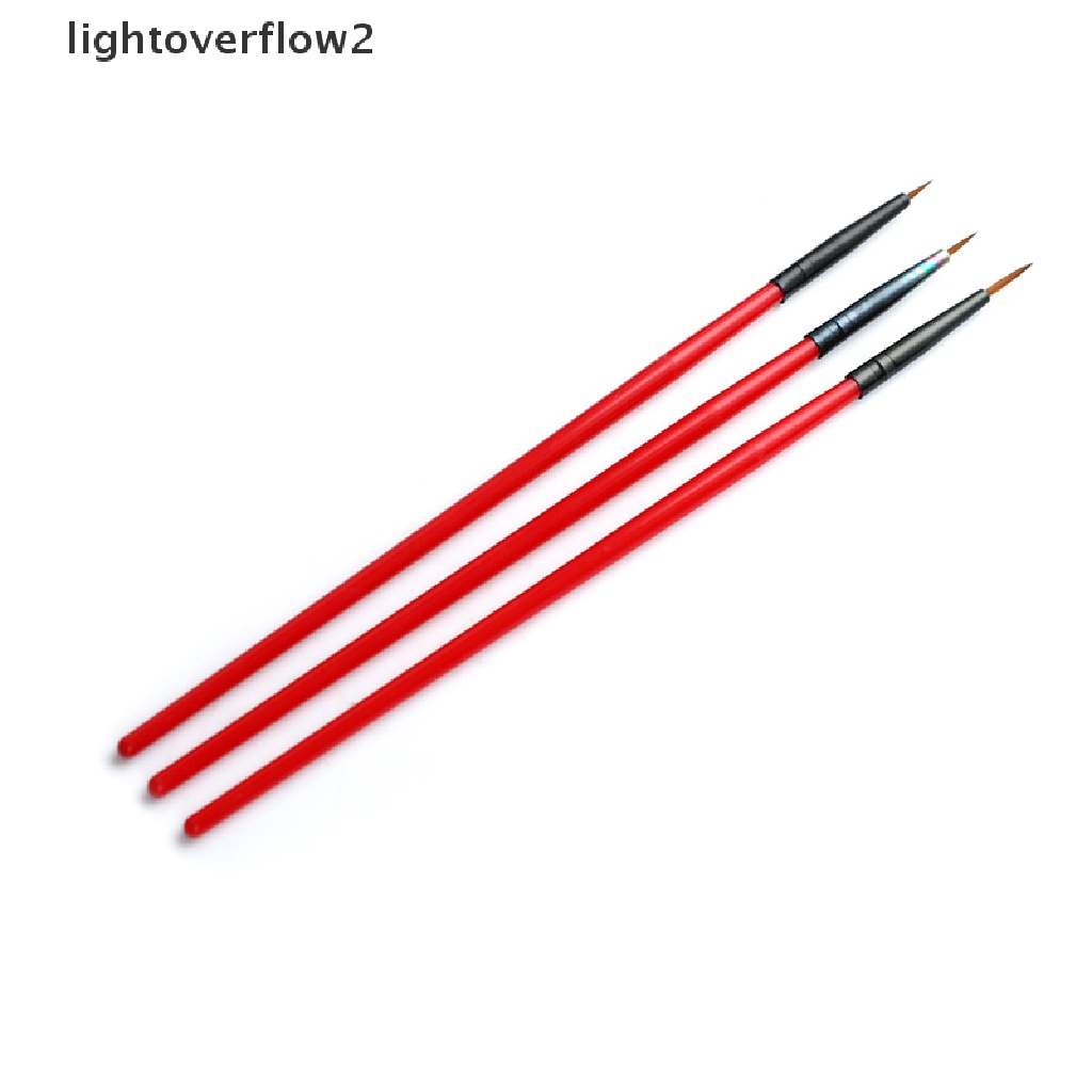 (lightoverflow2) 3pcs / Set Brush Pen Liner Tipis Untuk Gambar Hiasan Nail Art Diy