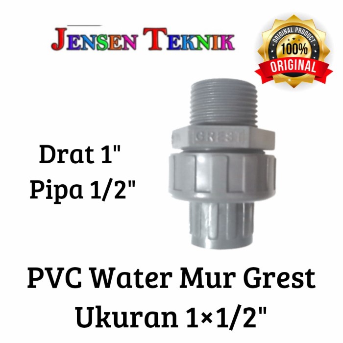 Pvc.W.Mur 1 X 1/2" In Grest/Water Mur Pvc/Water Moor 1 X 1/2" In Grest