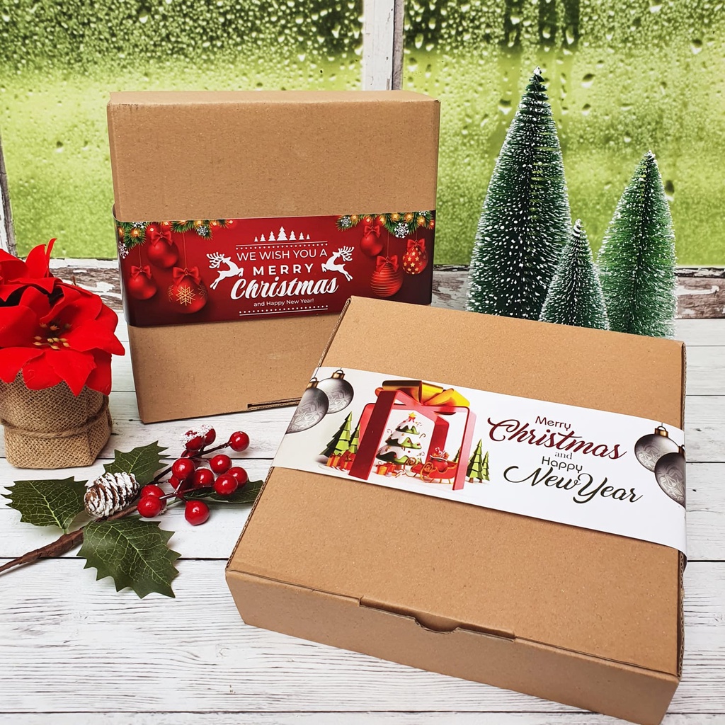 

Paper Belt Christmas Horisontal Tag Label Kertas Xmas Souvenirs Hampers Natal Box Sleeve Gift Kado