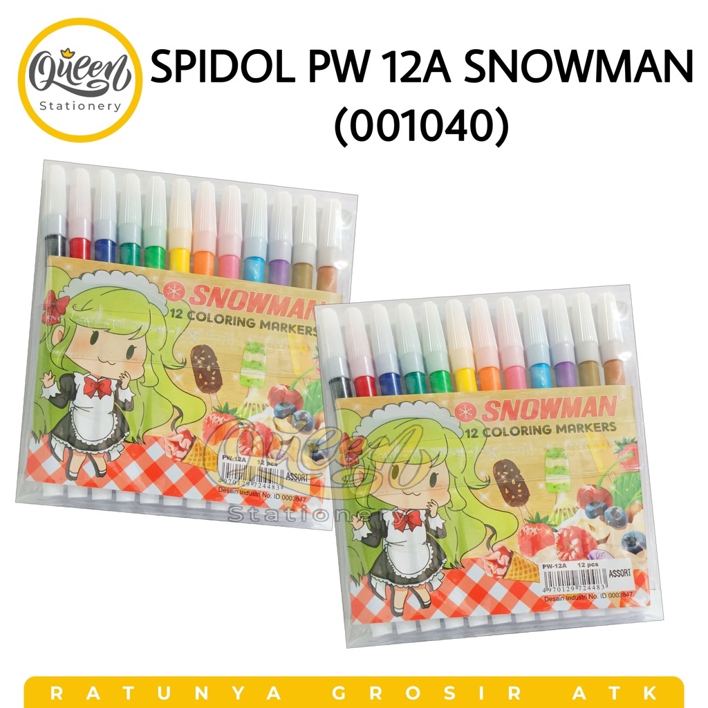 

1 SET SPIDOL PW 12A SNOWMAN (001040) SPIDOL WARNA MENGGAMBAR MEWARNAI GAMBAR