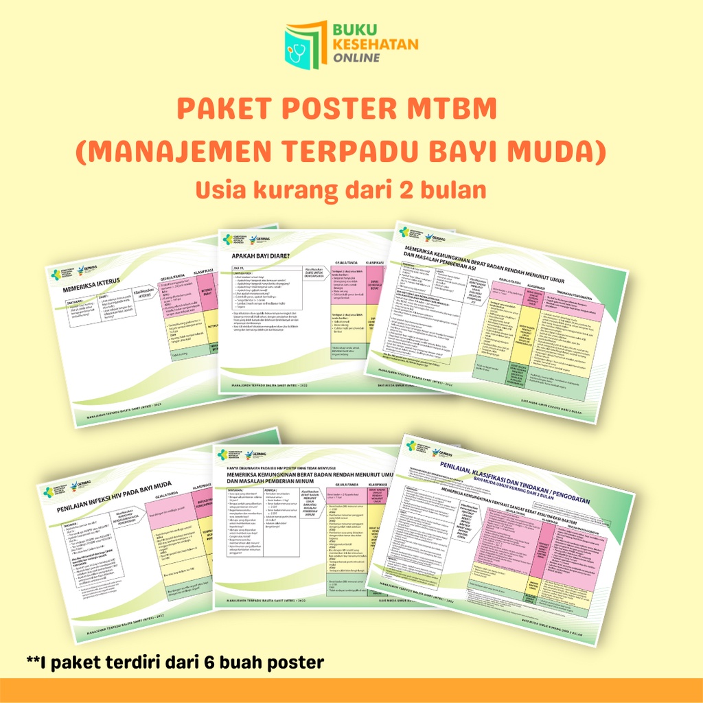 Paket Poster MTBM (Manajemen Terpadu Bayi Muda) Poster Kebidanan - 1 PAKET LENGKAP