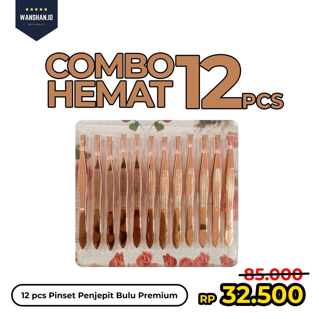 [WS] COMBO HEMAT 12pcs Pinset Pencabut Bulu / Uban Kualitas Premium