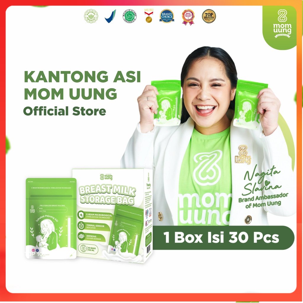 MOM UUNG KANTONG ASI/30 Lembar Pre-sterilized Breast Milk Bag 100ml PREMIUM SHOPPING OFFICIAL STORE SHOP