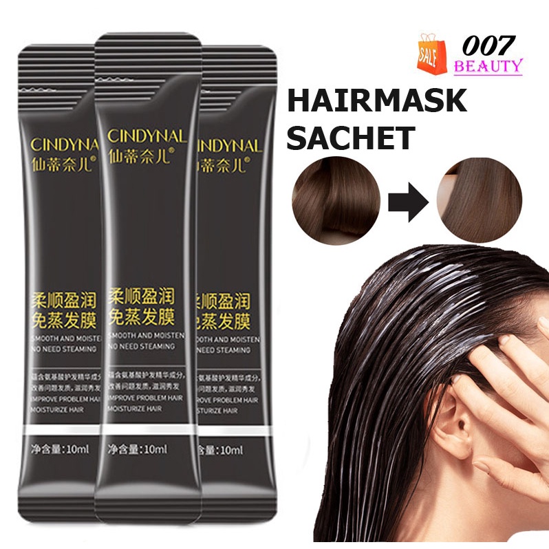 New!! Cindynal Hairmask Sachet Masker Rambut Treatment Pelurus Rambut Tanpa Catok