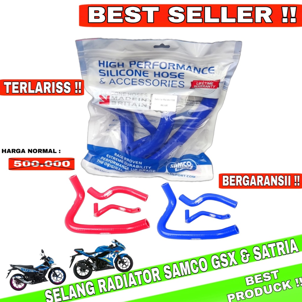 SAMCO RADIATOR HOSE SELANG RADIATOR GSX 150 SATRIA FU FI RIDER R150 INJEKSI SLANG PNP SELANG RADIATO