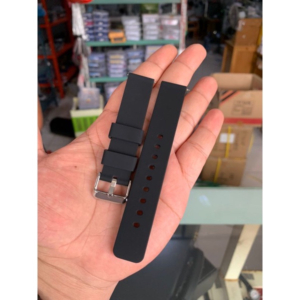 Strap Tali Jam Tangan silicon hitam size 18mm 9909 new model