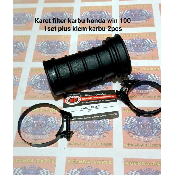 Karet filter karbu honda win 1001set plus klem karbu 2pcs sesuai gambar photo